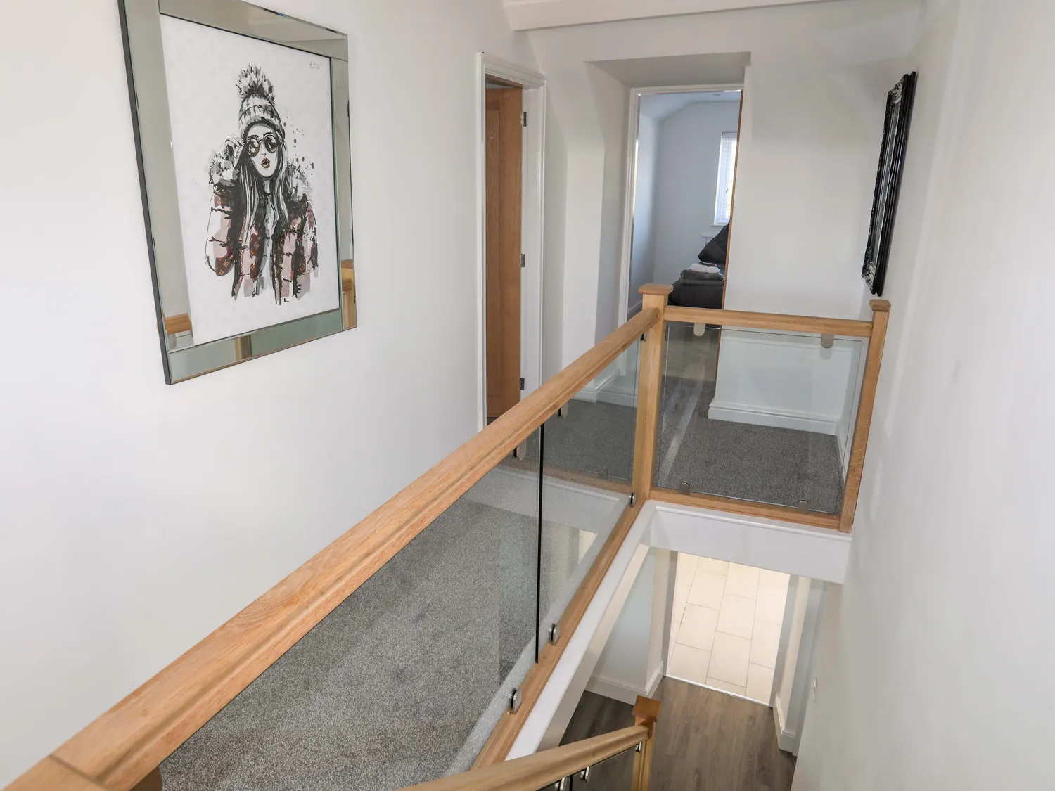Interior staircase at Tyn Fridd holiday home